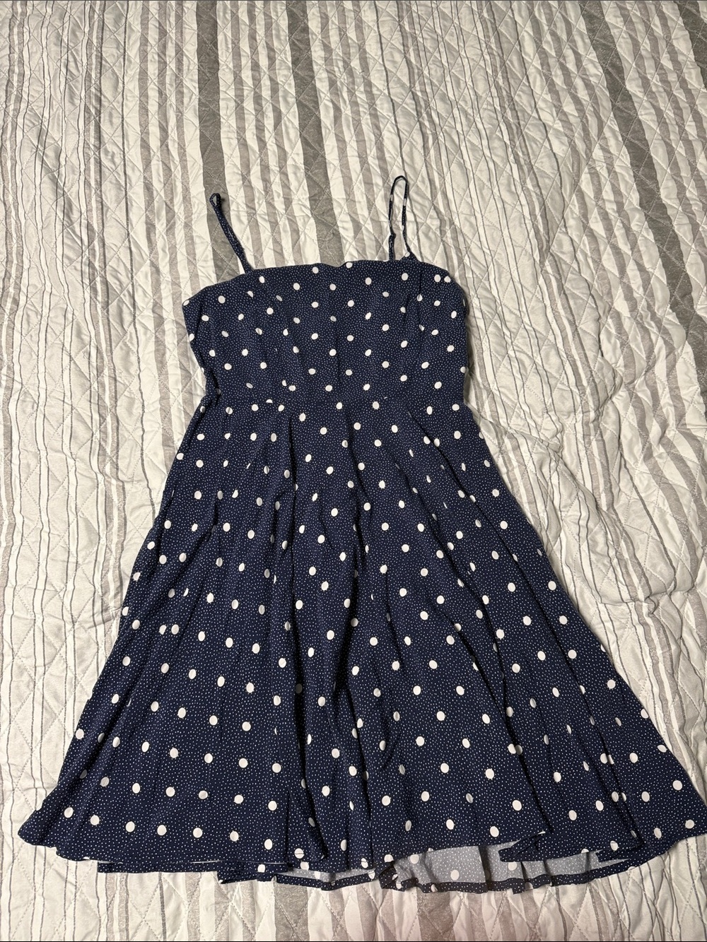 Old Navy- Navy and White Polka Dot Mini Dress